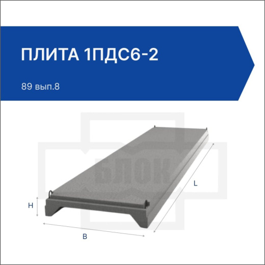 Плита 1ПДС6-2