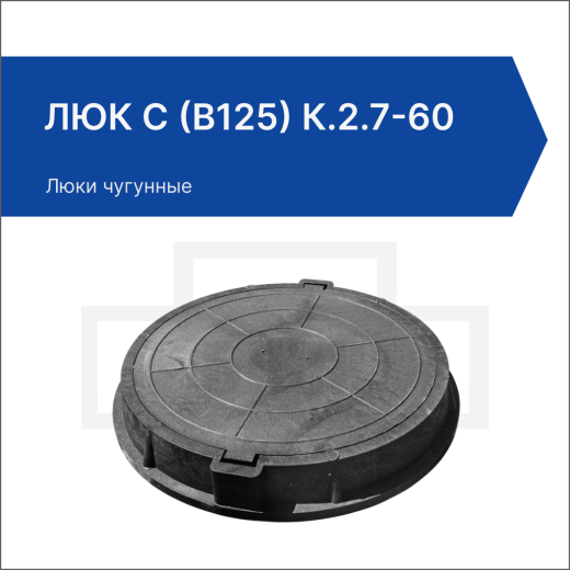 Люк С (В125) К.2.7-60 с шарниром и запорным устройством