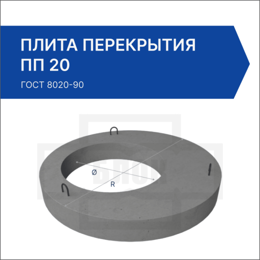 Плита перекрытия колодца ПП 20