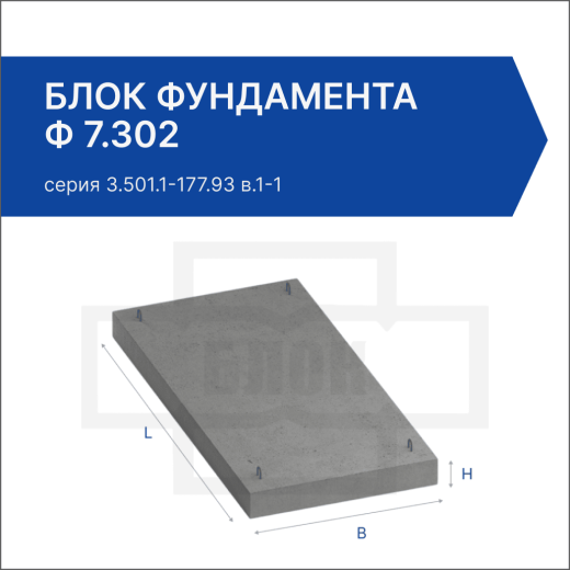 Блок фундамента Ф 7.302